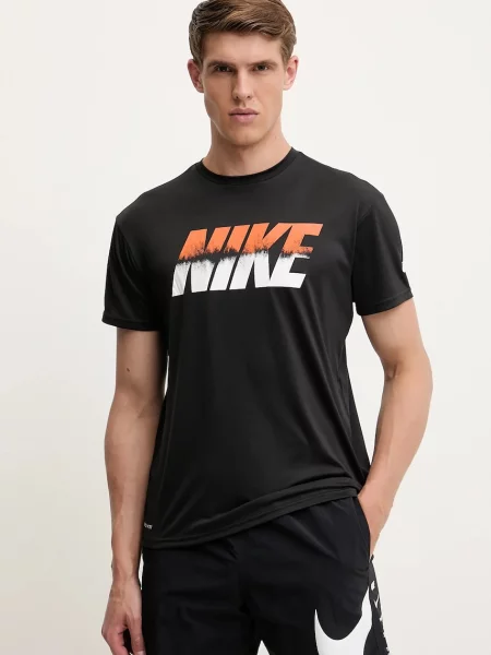 Nike T-shirt κολύμβησης μαύρο