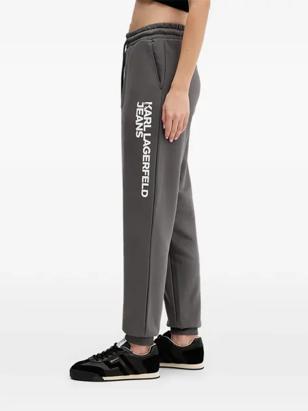 Pantaloni Karl Lagerfeld Jeans alergare cu cordon gri