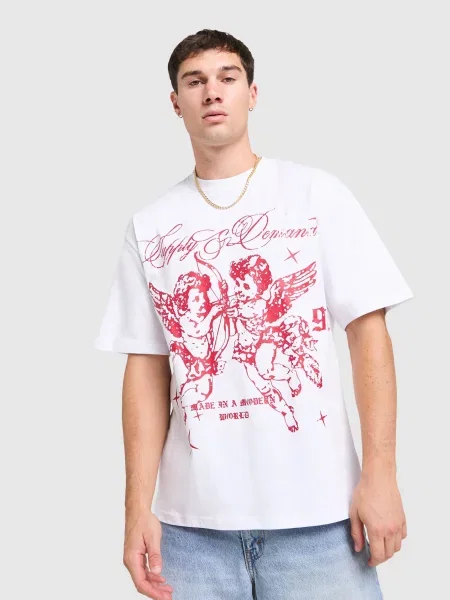 Supply & Demand T-Shirt Stupe Tee Wht-Wht biała