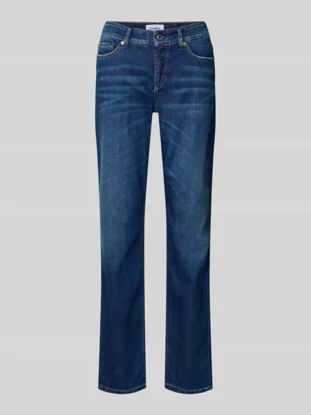 Jeansy o kroju slim fit z 5 Cambio niebieskie