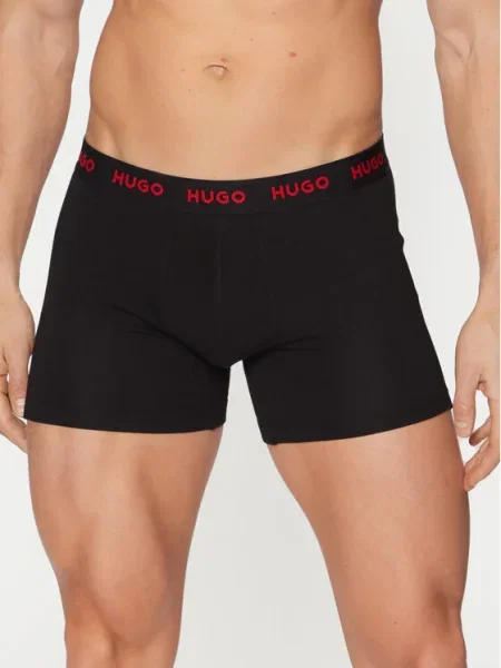 HUGO Set 3 perechi de boxeri negru