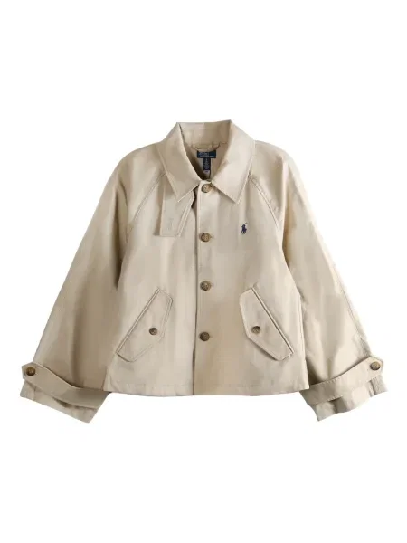 Haftowana kurtka Polo Ralph Lauren w paski zielona