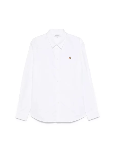 Haftowana koszula Maison Kitsune popelinowa casual biała
