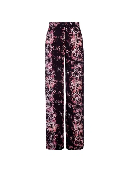 Pantaloni Tessitura cu model piele de șarpe negru