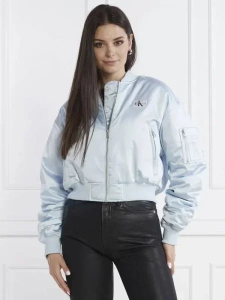 Calvin Klein Jeans Bomber dzseki | Cropped Fit kék