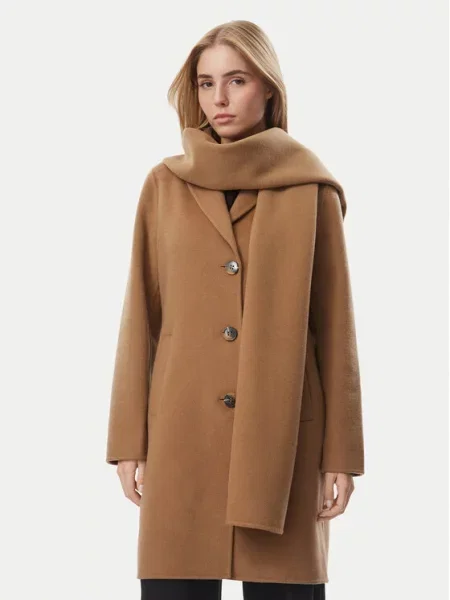 MICHAEL Michael Kors Gyapjú kabát Világosbarna