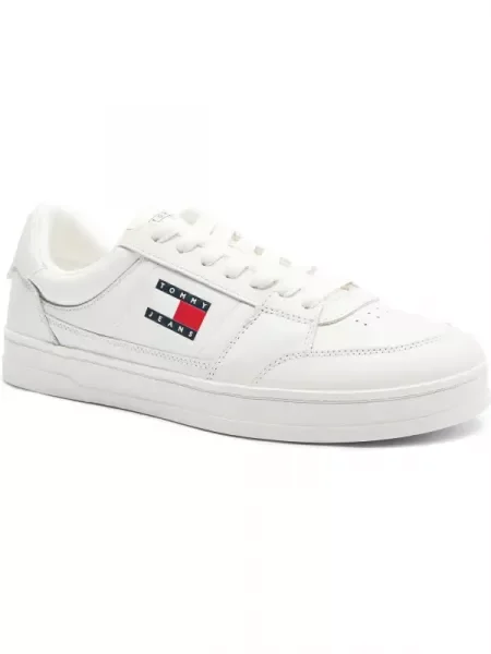 Tommy Jeans De piele sneakers GREENWICH NEW alb