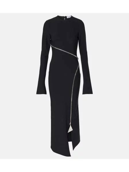 Rochie midi The Attico din jerseu până la genunchi de costum negru