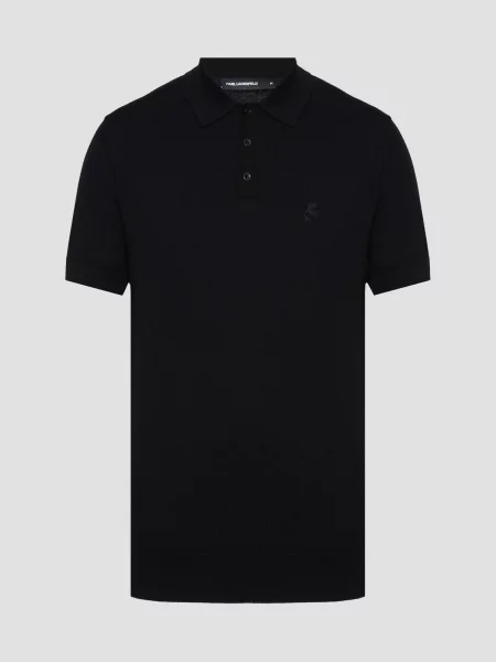 Шерстяное поло Karl Lagerfeld черное