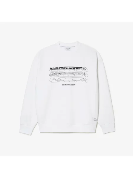Lacoste Bluza Z Logo O Luźnym Kroju biała