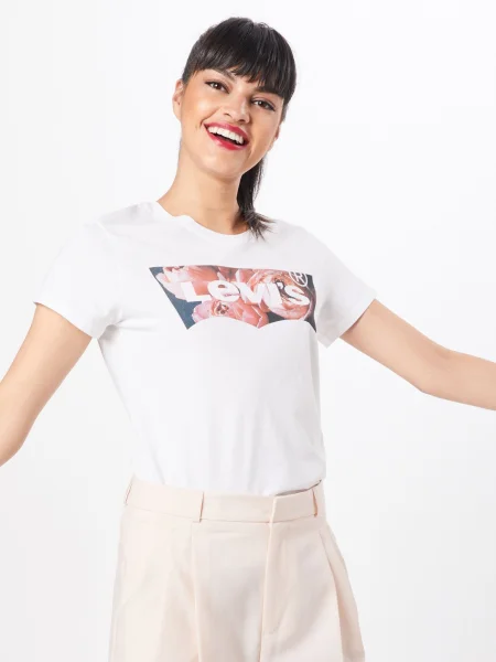 LEVI'S Tricou roz pal / negru alb