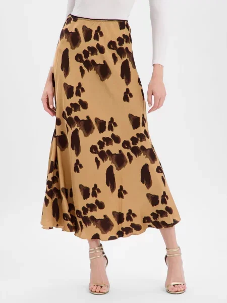 Msch Copenhagen Spódnica MSCHClarette Irda Kobiety wzorzysty S brązowy