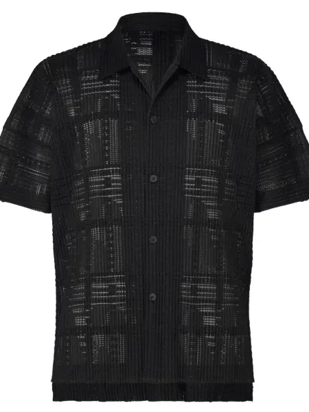 Риза Homme Plissé Issey Miyake с дантела черно