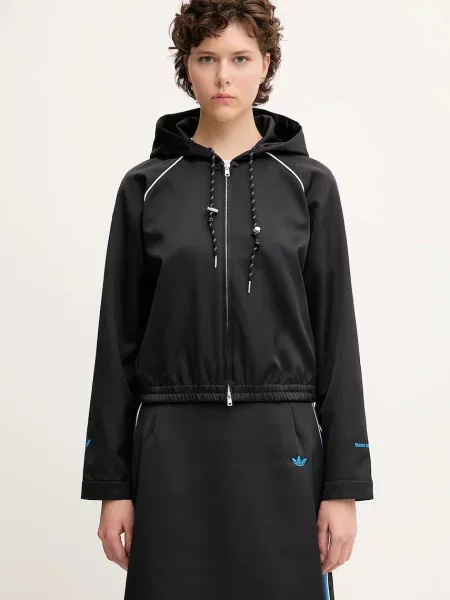 Adidas Originals kurtka x Wales Bonner W Satin przejściowa czarny