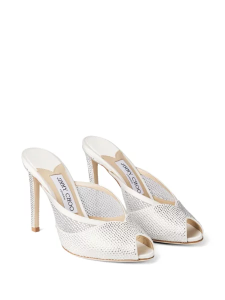 Papuci tip mules Jimmy Choo alb