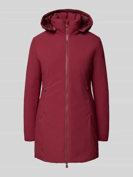 Parka ze stójką z podszewką model ‘Rachel’ Save The Duck bordowa