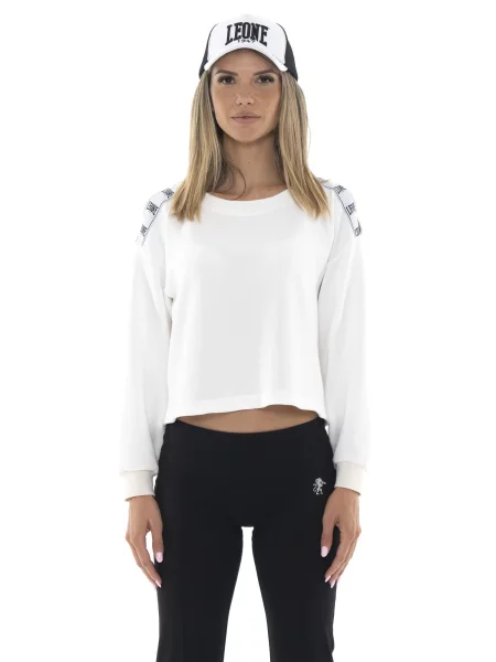 Leone Black'n White bluzy z kapturem z odkrytymi ramionami biała