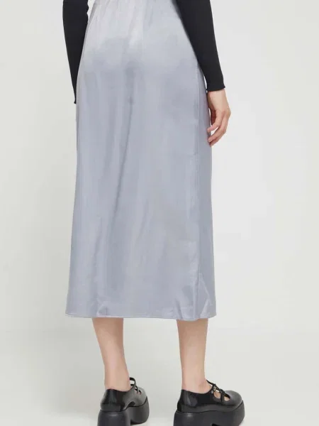 Sukně Abercrombie & Fitch stříbrná midi