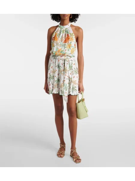 Rochie Poupette St Barth cu model floral verde