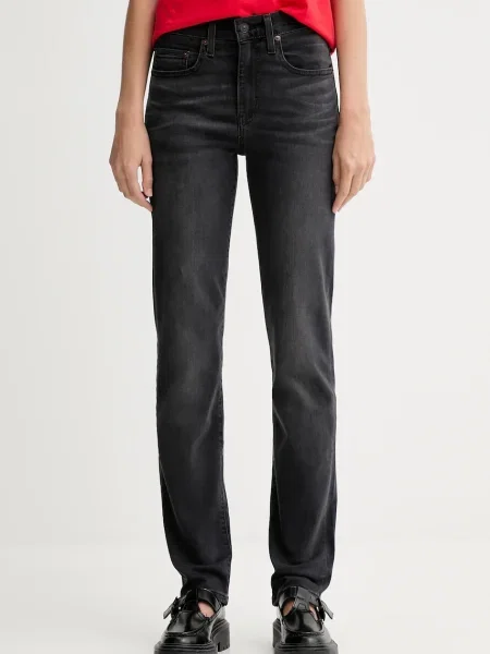 Дънки Levi's HIGH RISE STRAIGHT с висока талия сиво