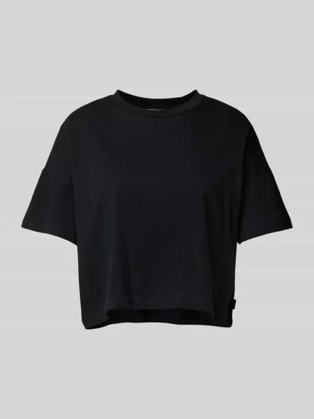 T-shirt krótki z detalem z logo model ‘ALENA’ Noisy May czarna