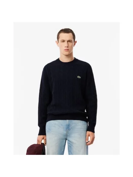 Sweter Lacoste wełniany niebieski