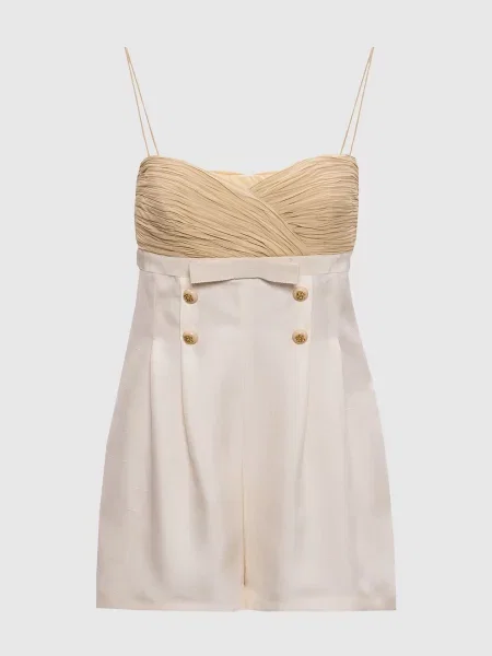 Комбінезон із шовку Valentino бежевий