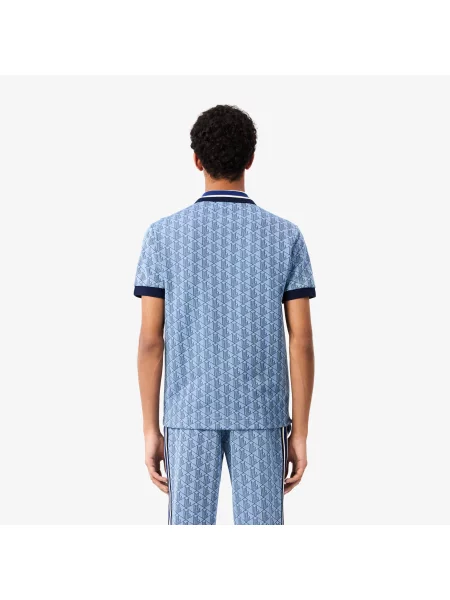 Lacoste Koszulka Polo Z Monogramem I Kołnierzykiem Kontrastowym