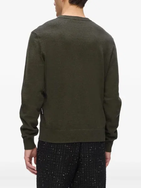 Pulover Karl Lagerfeld cu decolteu rotund verde
