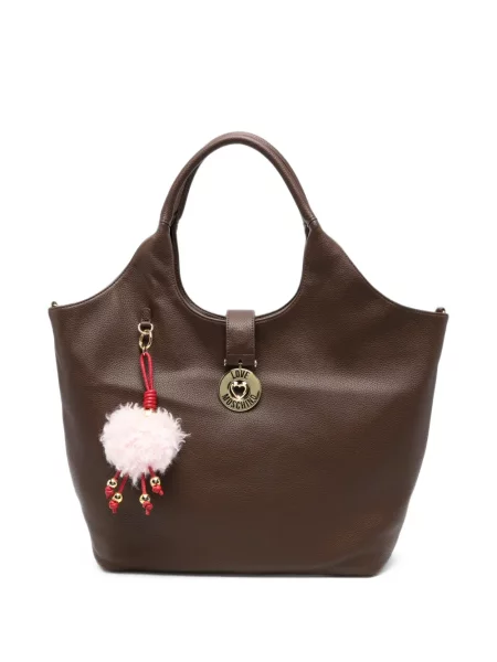 Pandantiv Love Moschino cu autograf maro
