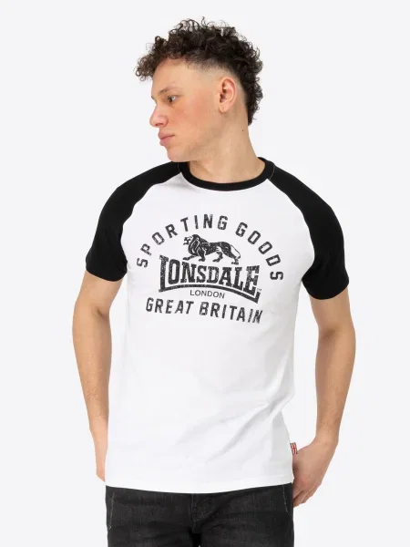 LONSDALE Tricou Trenance negru alb