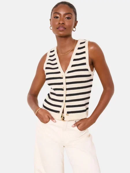 Lipsy Geacă tricotată negru alb