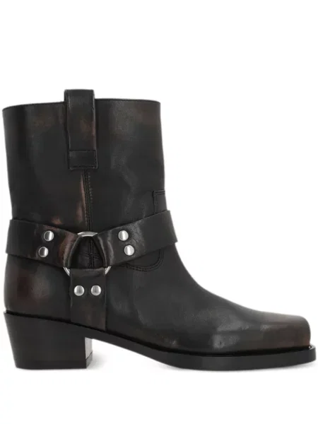 Botine Paris Texas din piele biker negru