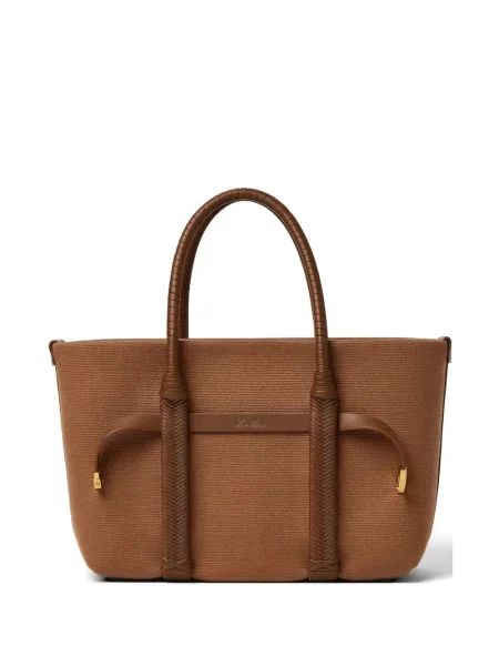 Geantă shopper Loro Piana din piele maro
