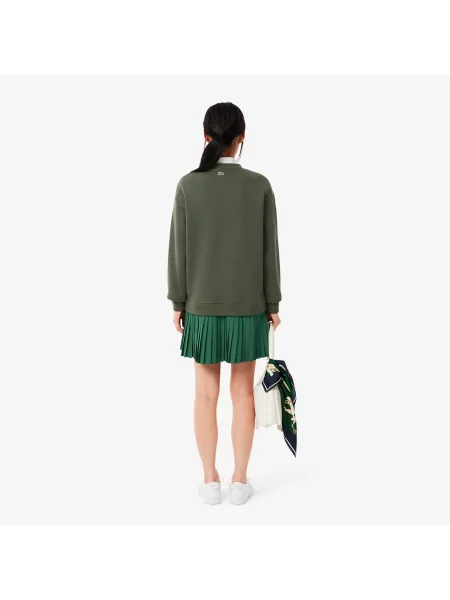Lacoste Plisowana Sukienka Dresowa zielona