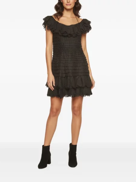 Rochie mini Zimmermann cu umerii deschiși negru