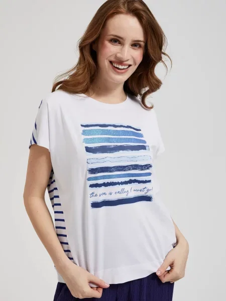 Tricou Moodo cu imagine alb