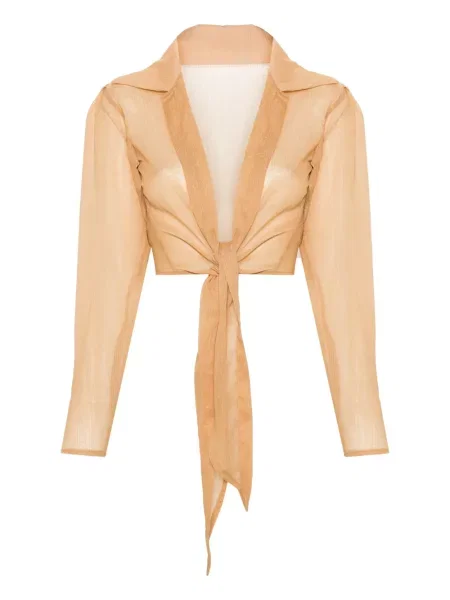 Koszula Paramidonna o krotszym kroju brązowa