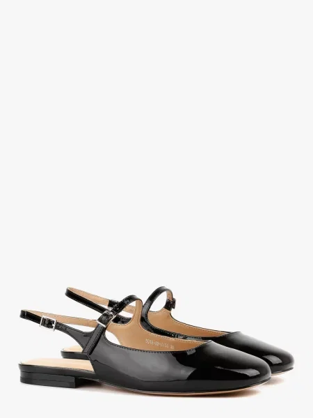 Кожаные лаковые сабо Leberdes черные