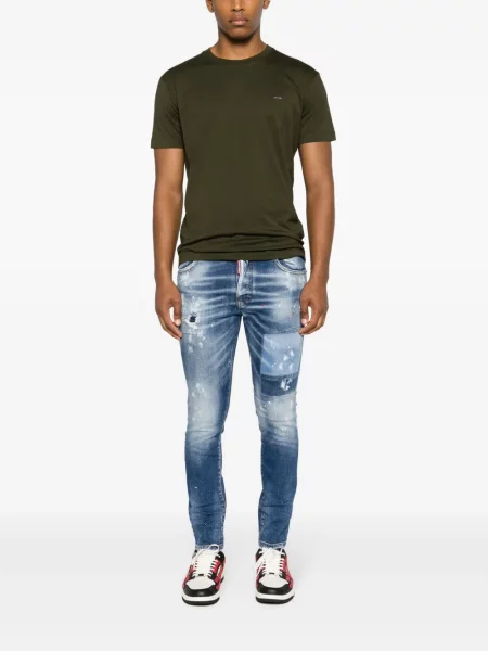 Tričko Dsquared2 s autogramem zelené