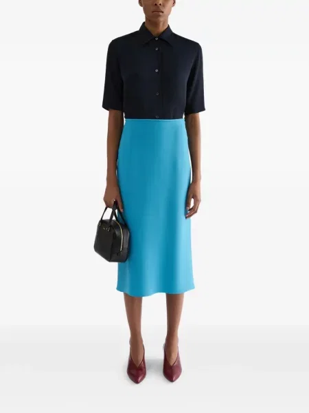 Cămașă Jil Sander din satin albastru