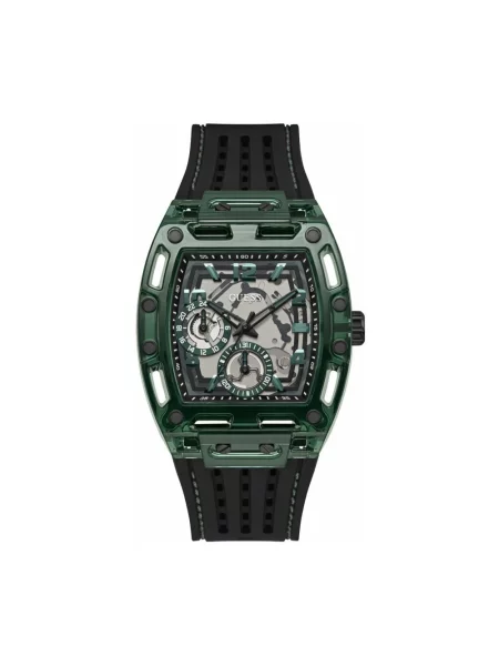 Lniany zegarek Guess zielony