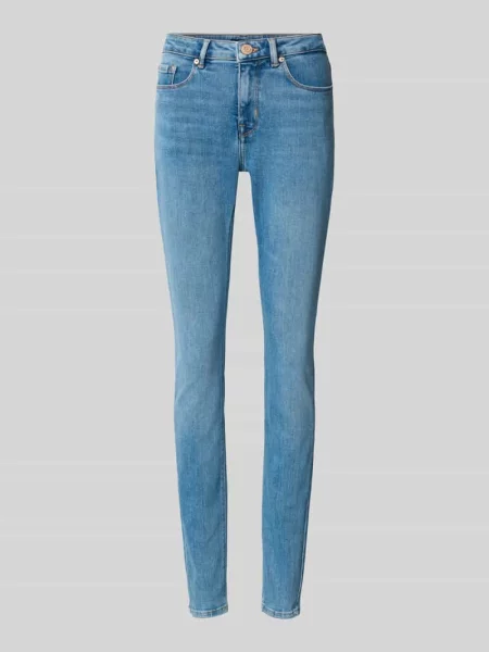 Jeansy o kroju skinny fit z guzikiem i zamkiem błyskawicznym model Elma' Opus niebieskie