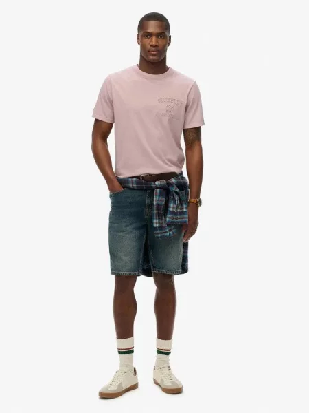 Superdry koszulka Athletic Embossed Relaxed – DUSKY PINK różowa