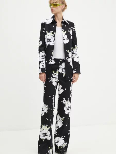 Moschino Jeans kurtka jeansowa przejściowa oversize czarna