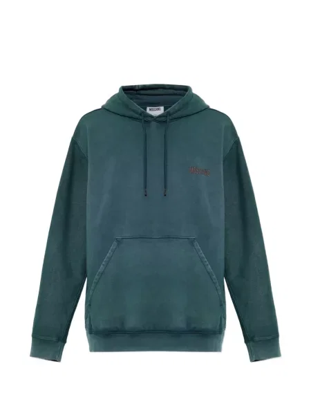 Hanorac cu glugă Moschino cu broderie cu cordon verde