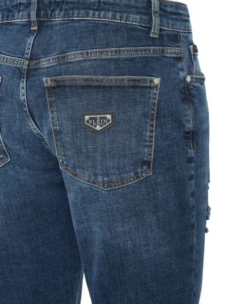 Blugi Philipp Plein cu 5 buzunare albastru