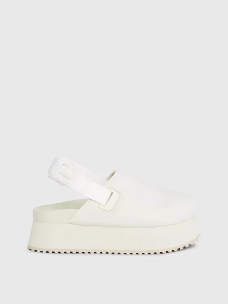 Шкіряні Сандалії Calvin Klein Sling Close Toe Flatform Btw бежевий