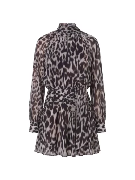 Rochie mini Nicholas cu imagine cu model leopard negru
