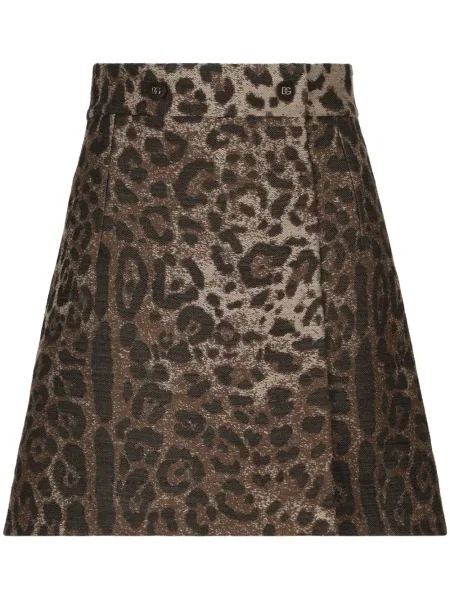 Fustă Dolce & Gabbana cu imagine cu model leopard maro